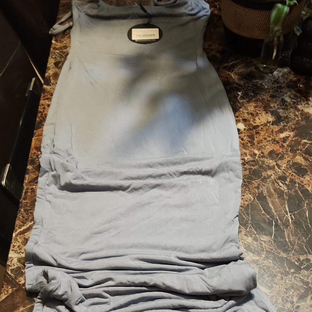 White Fox Boutique Strapless Gray Dress